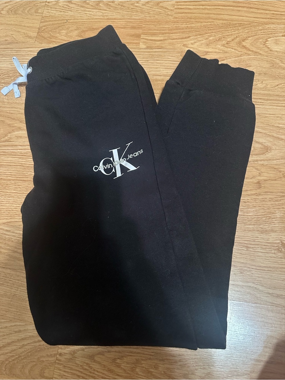 Calvin Klein Jeans Black Kids Joggers with White CK Logo